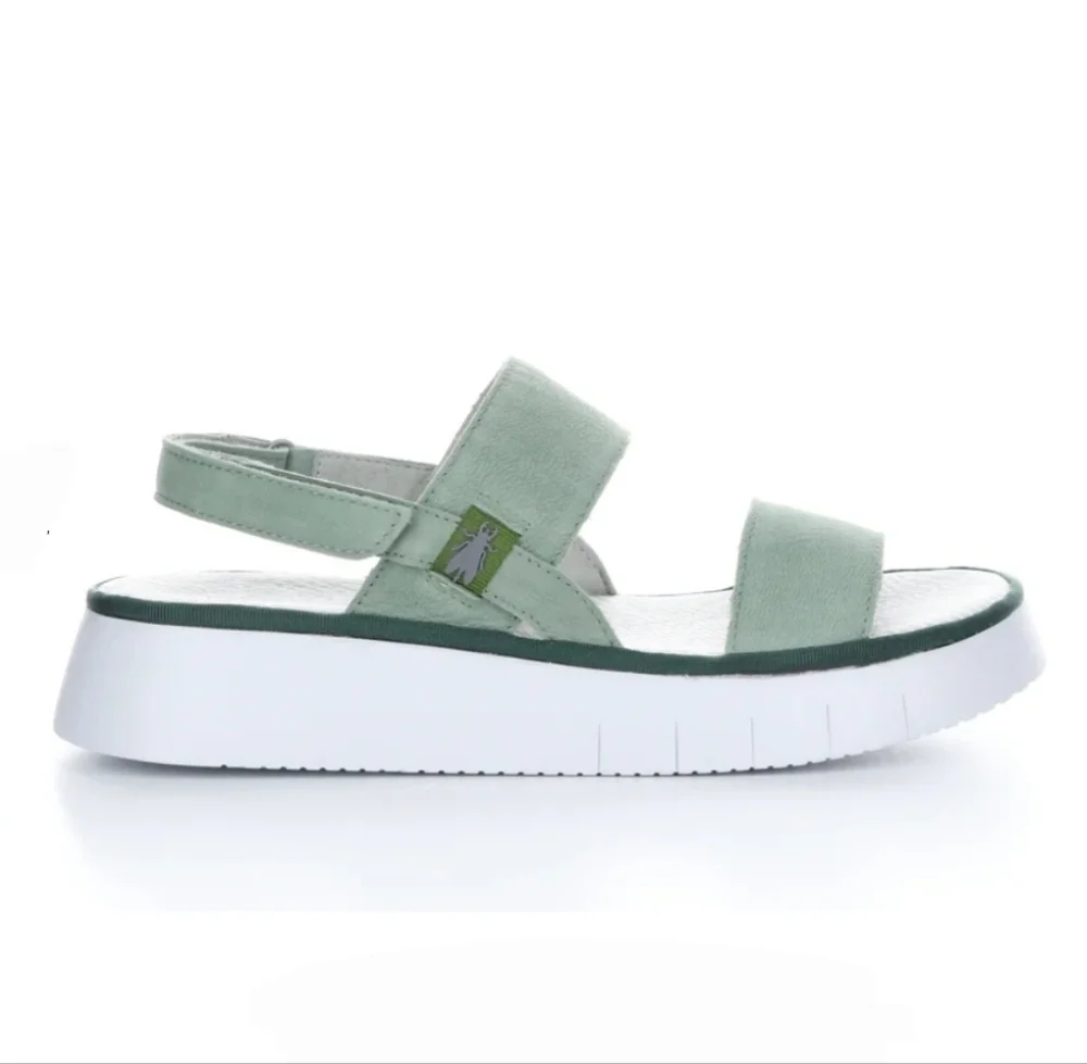 Fly London CURA318FLY Cupido Jade Green Sling-Back Sandals
